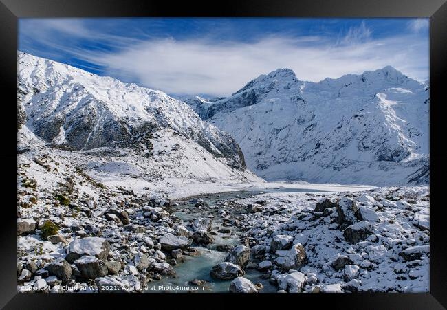Hooker Valley Track in winter, Mt Cook National Park, New Zealand Framed Print by Chun Ju Wu