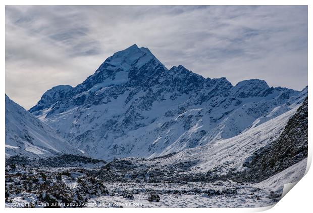 Mount Cook at Mount Cook National Park, New Zealand Print by Chun Ju Wu