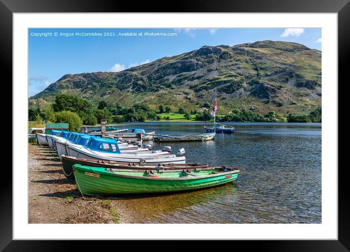 Boats for hire, Ullswater Framed Mounted Print by Angus McComiskey