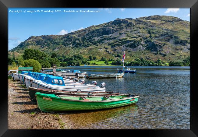 Boats for hire, Ullswater Framed Print by Angus McComiskey