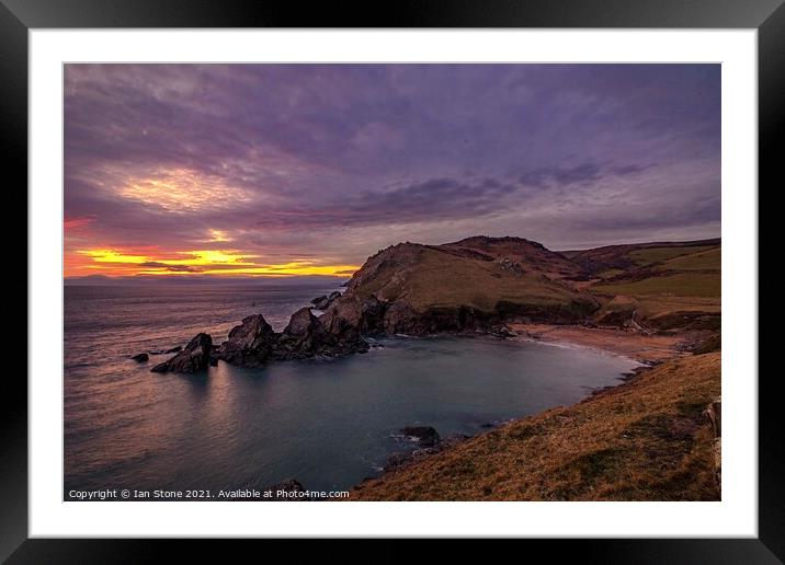 Majestic Sunset Over South Hams Beach Framed Mounted Print by Ian Stone