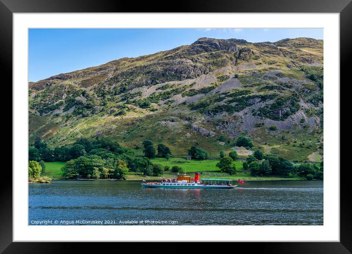 Lake steamer “Lady of the Lake” on Ullswater Framed Mounted Print by Angus McComiskey