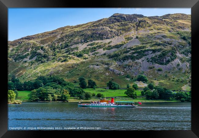 Lake steamer “Lady of the Lake” on Ullswater Framed Print by Angus McComiskey