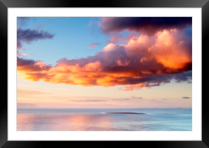Robben Island Sunset, South Africa Framed Mounted Print by Neil Overy