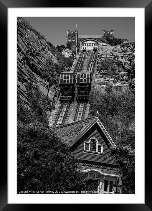 Hastings Funicular Framed Mounted Print by Adrian Rowley