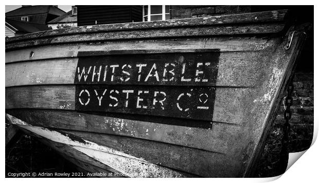 Whitstable Oyster Co. Print by Adrian Rowley