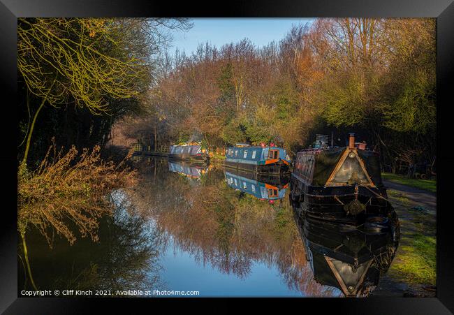 On the canal Framed Print by Cliff Kinch