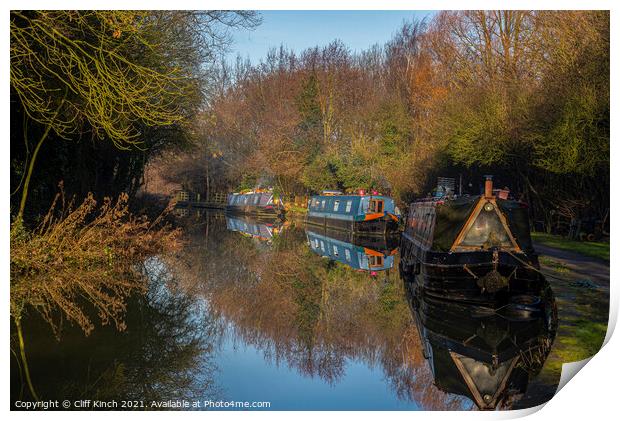On the canal Print by Cliff Kinch