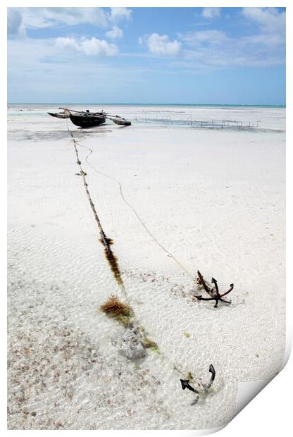 Ngalawa boat, Zanzibar Print by Neil Overy
