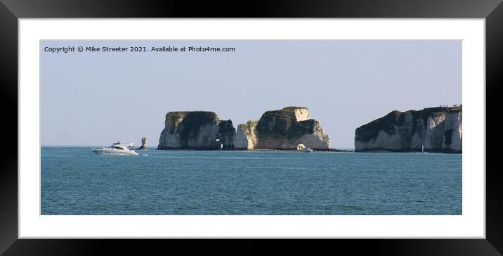Old Harry Rocks Framed Mounted Print by Mike Streeter