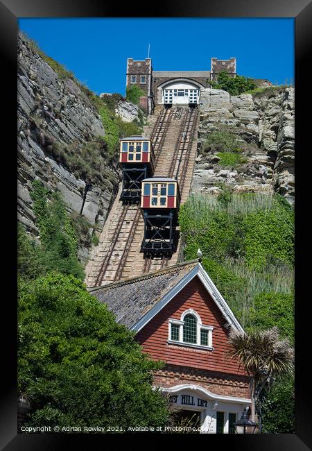 Hastings Funicular Railway Framed Print by Adrian Rowley
