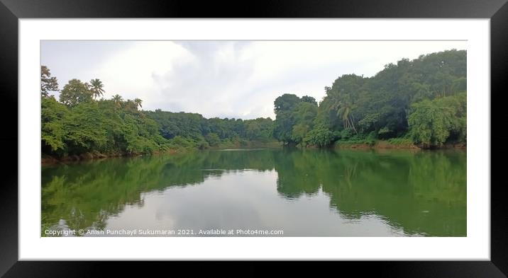 a view of meenachil river in kerala Framed Mounted Print by Anish Punchayil Sukumaran