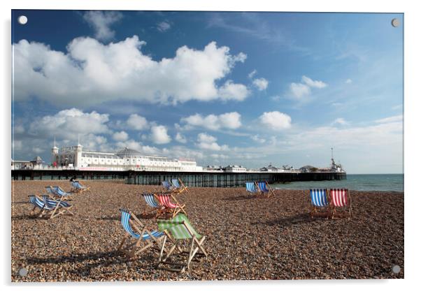 Brighton Beach and Palace Pier Acrylic by Neil Overy