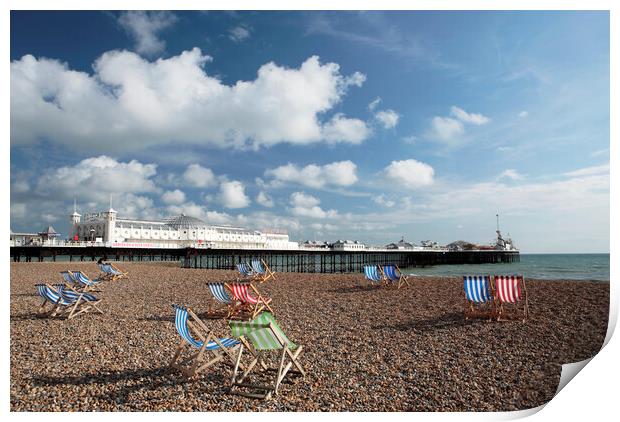 Brighton Beach and Palace Pier Print by Neil Overy