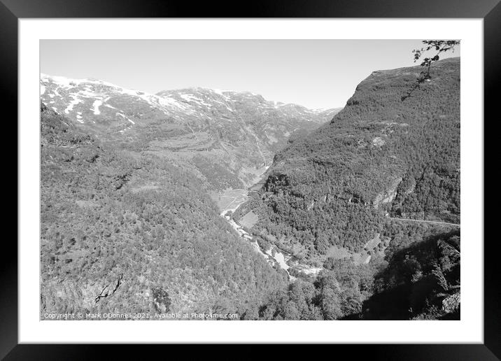 Norway in Black and White Framed Mounted Print by Mark ODonnell