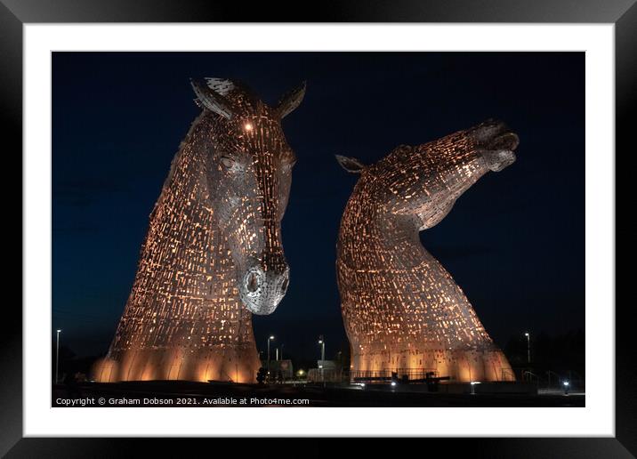 The Kelpies, Scotland (Copper) Framed Mounted Print by Graham Dobson