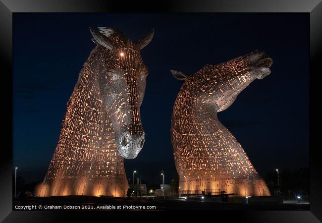 The Kelpies, Scotland (Copper) Framed Print by Graham Dobson