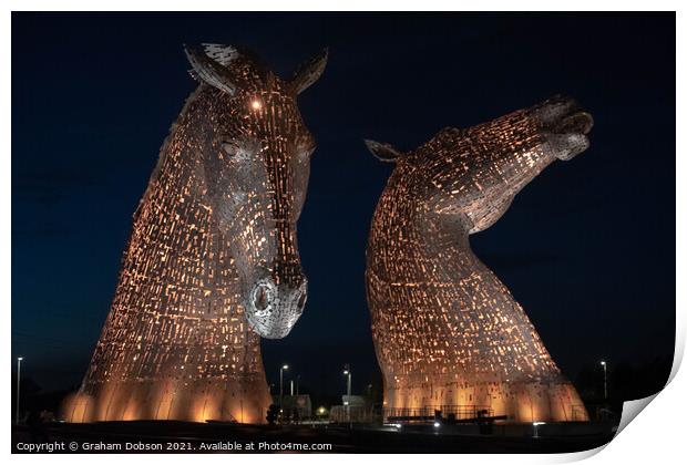 The Kelpies, Scotland (Copper) Print by Graham Dobson