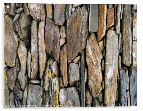 Colourful slate drystone wall, Riasg Buidhe, Isle of Colonsay, Scotland Acrylic by Photimageon UK
