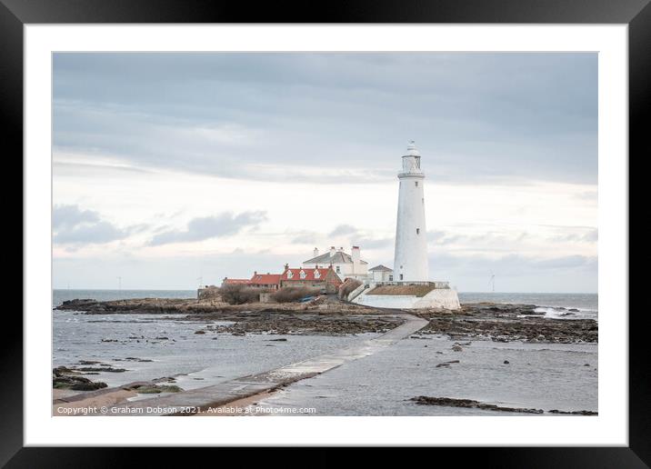 St Mary's Island, Whitley Bay Framed Mounted Print by Graham Dobson