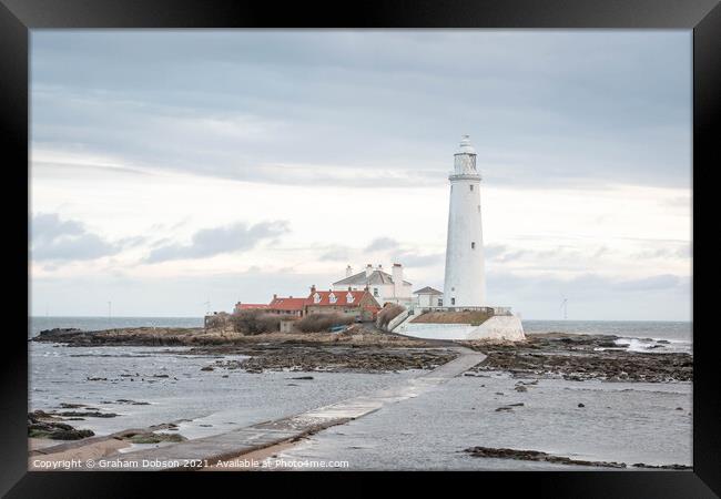 St Mary's Island, Whitley Bay Framed Print by Graham Dobson