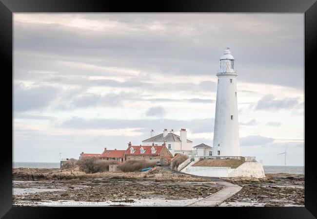 St Mary's Island and Lighthouse Framed Print by Graham Dobson