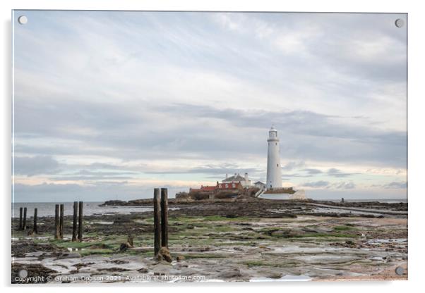 St Mary's Island and Lighthouse Acrylic by Graham Dobson