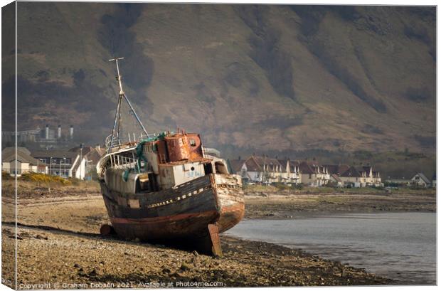 The Corpach Wreck, Fort William, Scotland Canvas Print by Graham Dobson