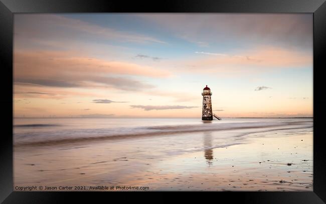 Talacre Beach Lighthouse Framed Print by Jason Carter