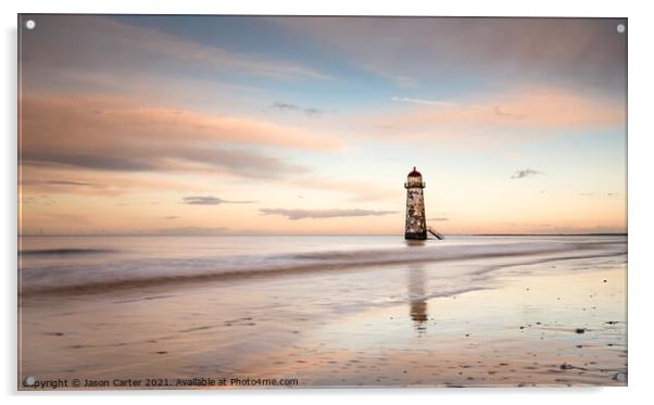 Talacre Beach Lighthouse Acrylic by Jason Carter