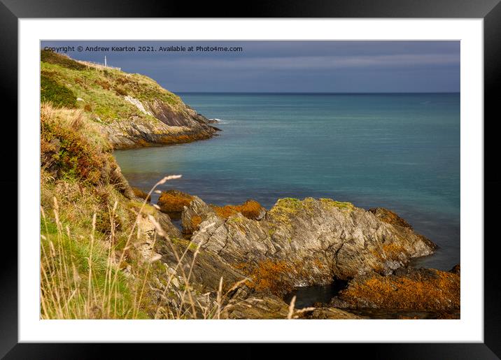 Rocky coastline at Newport Parrog, Pembrokeshire Framed Mounted Print by Andrew Kearton