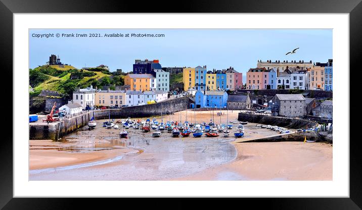 The beautiful Tenby Harbour with tide out Framed Mounted Print by Frank Irwin