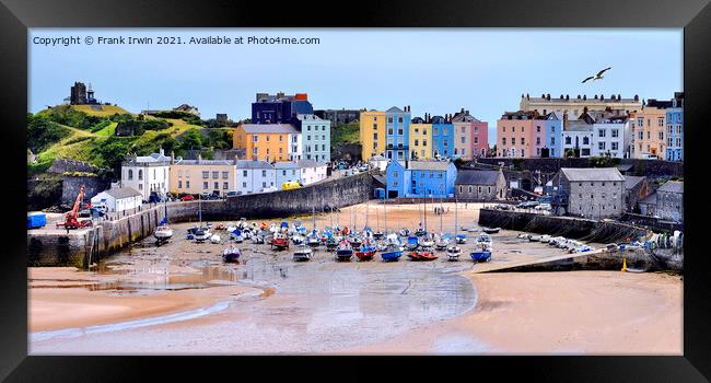 The beautiful Tenby Harbour with tide out Framed Print by Frank Irwin