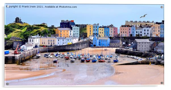 The beautiful Tenby Harbour with tide out Acrylic by Frank Irwin