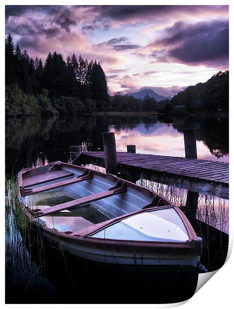 Loch Ard Summers Evening. Print by Aj’s Images