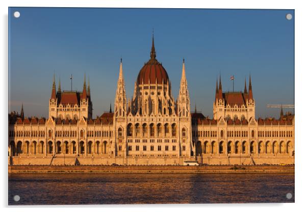 Hungarian Parliament at Sunset in Budapest Acrylic by Artur Bogacki