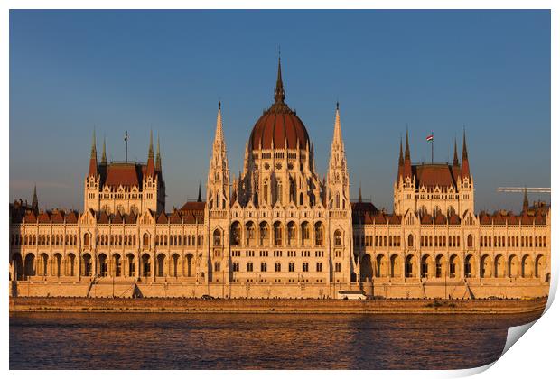 Hungarian Parliament at Sunset in Budapest Print by Artur Bogacki