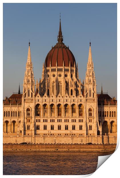 Hungarian Parliament at Sunset in Budapest Print by Artur Bogacki
