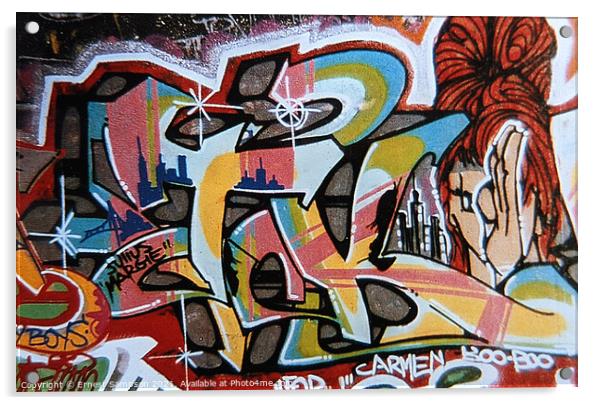 Graffiti Street Art Mural, New York USA. Acrylic by Ernest Sampson
