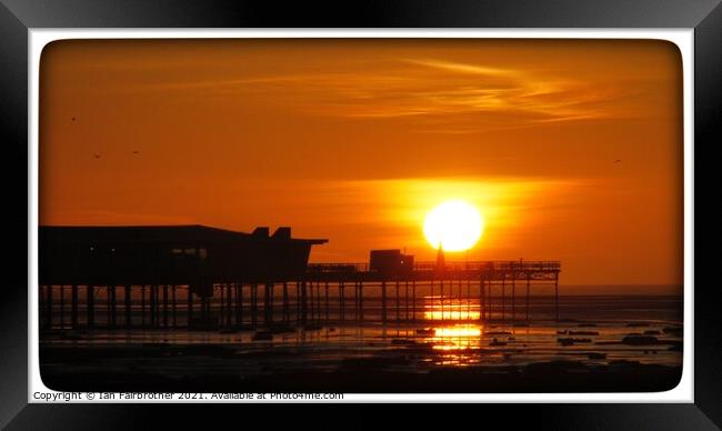 Southport Pier Sunset Framed Print by Ian Fairbrother