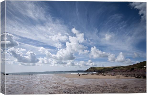 Manorbier Beach, Pembrokeshire Canvas Print by Steve Purnell