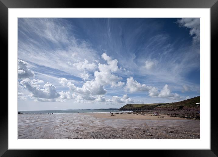 Manorbier Beach, Pembrokeshire Framed Mounted Print by Steve Purnell