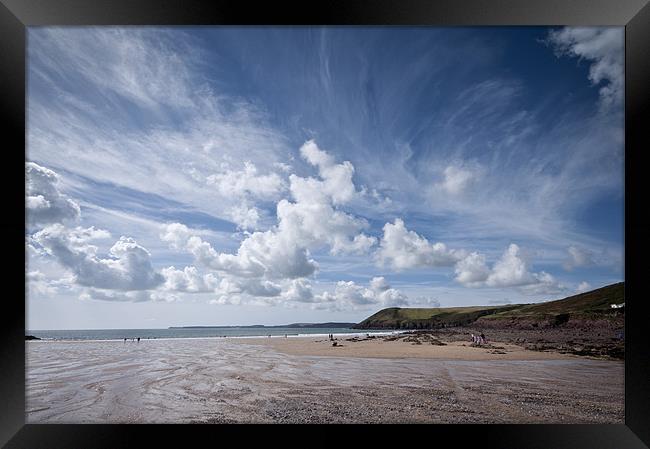 Manorbier Beach, Pembrokeshire Framed Print by Steve Purnell