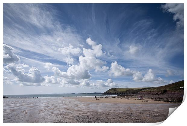 Manorbier Beach, Pembrokeshire Print by Steve Purnell