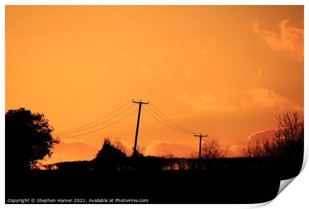 Power Lines Print by Stephen Hamer