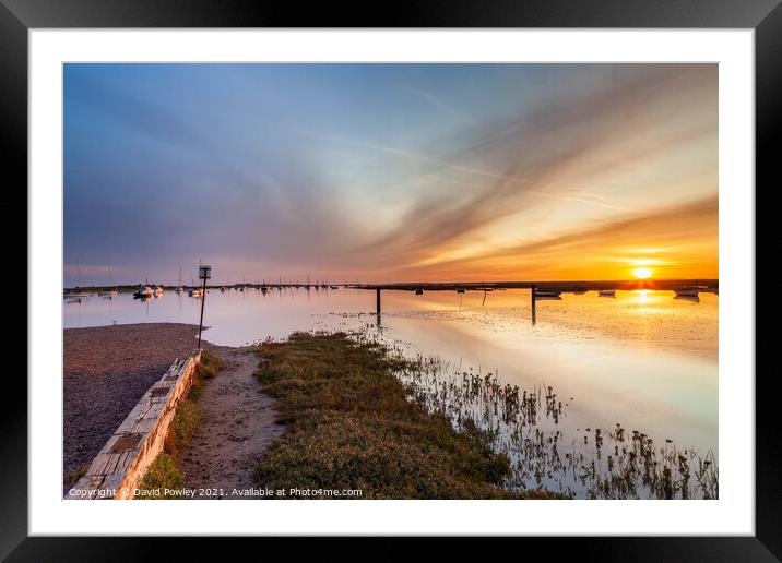 High Tide Sunrise at Brancaster Staithe Norfolk Framed Mounted Print by David Powley