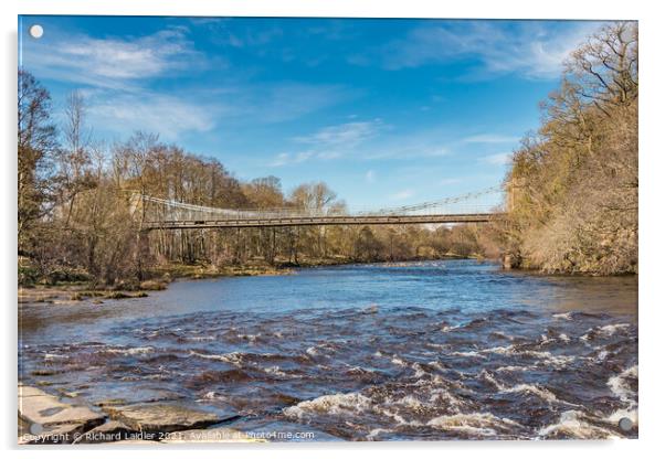 Whorlton Bridge from Downstream Acrylic by Richard Laidler