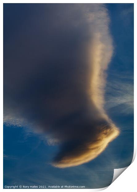 Hammer head cloud formation Print by Rory Hailes