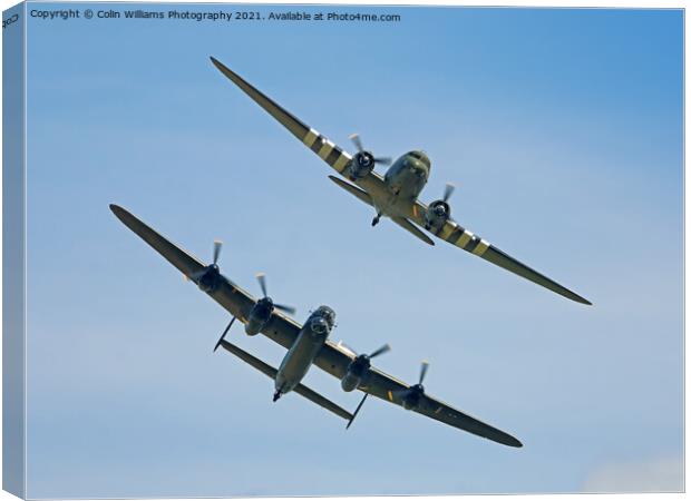The BBMF Lancaster and DC3 Dakota  2 Canvas Print by Colin Williams Photography