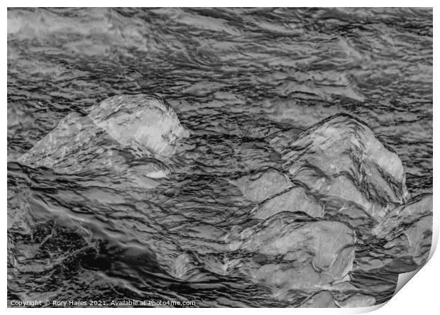 Monochrome rocks Print by Rory Hailes